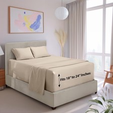 Hearth  Harbor Extra Deep Pocket California King Sheets - 4 Piece Hotel Luxury