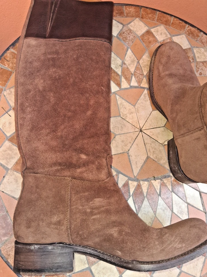 Vintage ! 100%cuir ! Bottes hautes talons plats " FREELANCE " Paris P38,5 - Photo 3/4