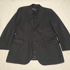 Polo University Club Ralph Lauren Blazer Mens Sz 42R Charcoal Gray Pinstripe VTG