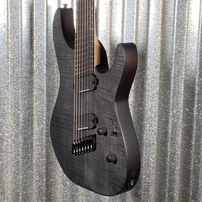 ESP LTD M-1007 7 String Multi Scale Flame See Thru Black Satin