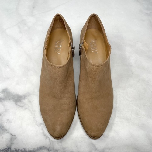 Franco Sarto Ricki Nubuck Leather Low Ankle Booties Boots Minimalist Boho Tan 10 - Picture 5 of 10