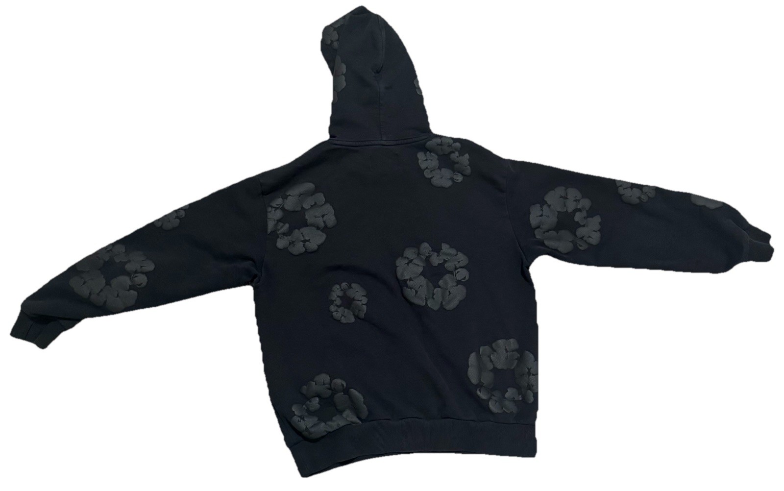 Denim Tears Cotton Wreath Hooded Sweatshirt 'Black Monochrome' image 2