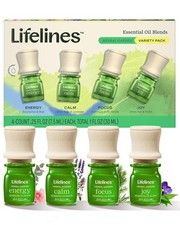 Lifelines Essential Oil Blends 4-Pack – Joy, Calm, Focus & Energy | Precision Pu