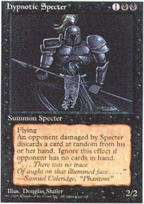 MTG Hypnotic Specter, Fourth Edition, Damaged, English