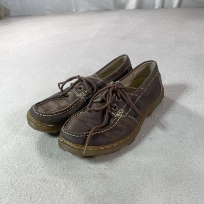 Dr Martens Rick Shoes Mens Size 8 Brown Leather Moccasin Lace Up Comfort Casual