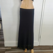 vintage♡ 90s black maxi Skirt Size medium made in USA lined chiffon Whimsygoth ♡