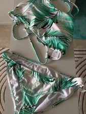 Body Glove Bikini Swim Set Size Lg Green  White Leaf NWT 