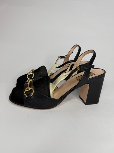 Gucci Horsebit Accent Leather Sandals Women's Size 39 EU/ 9 US / 6 UK