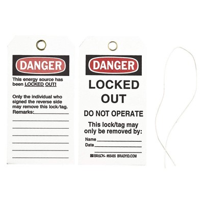 BRADY 65455 Danger Tag,5-3/4 x 3 In,Cardstock,PK25 15Y652 | eBay