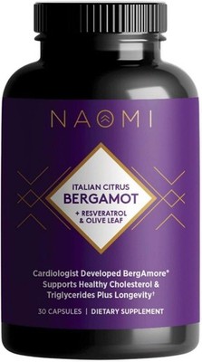 NAOMI Bergamot 500mg + Resveratrol for Cholesterol Support, 30-Day