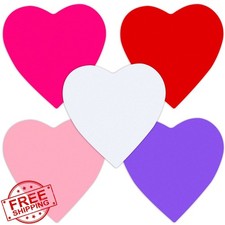 90pc Heart Cutouts Paper Hearts 5.5" Valentine's Day Craft Assorted