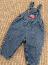 Oshkosh B'gosh vintage Pink Label Bubble Overalls Size 12 Months Made in the USA