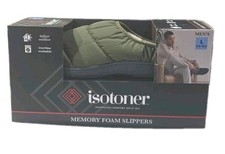 isotoner Men's Memory Foam Slippers Loden Sz L 9.5-10.5 NIB