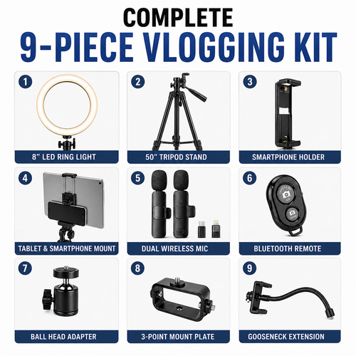 10" LED Ringlicht 50" Stativ Tablet & Handy Halter für Streaming Make-up Video - Bild 3 von 8