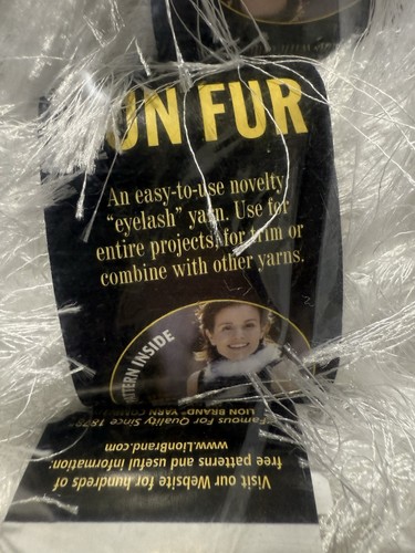 Lion Brand Yarn-FUN FUR “WHITE”-3 PK. (60 Yds. Ea.) Skeins-NIP - Picture 2 of 6