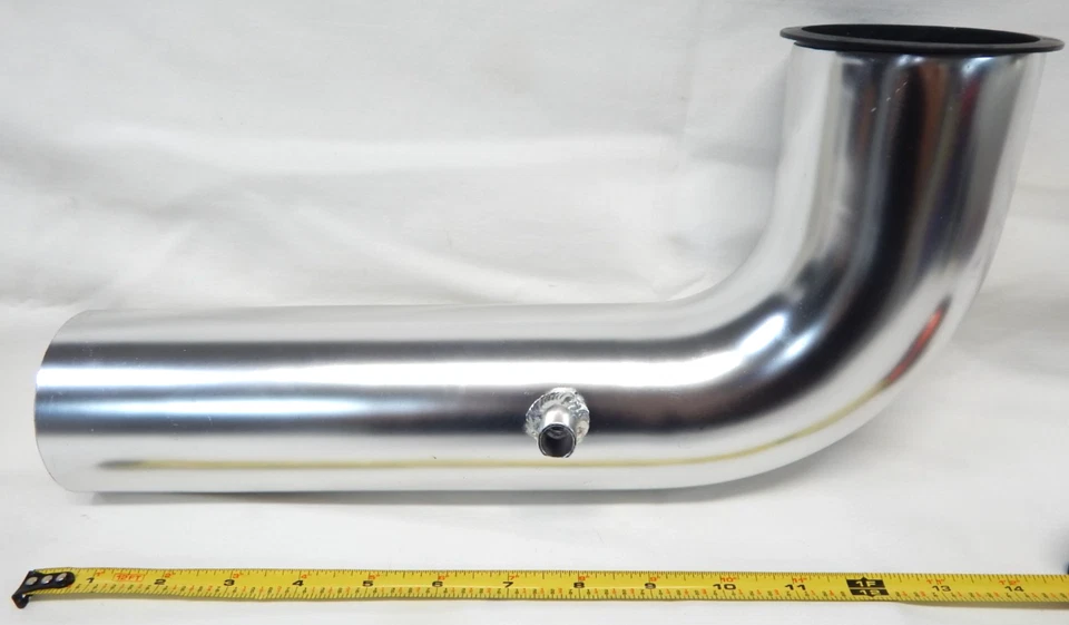 3" OD Aluminum Cold Air Intake Plumbing Tube 76mm CAI Pipe 14" Long 90 Deg Bend - Image 3 of 4