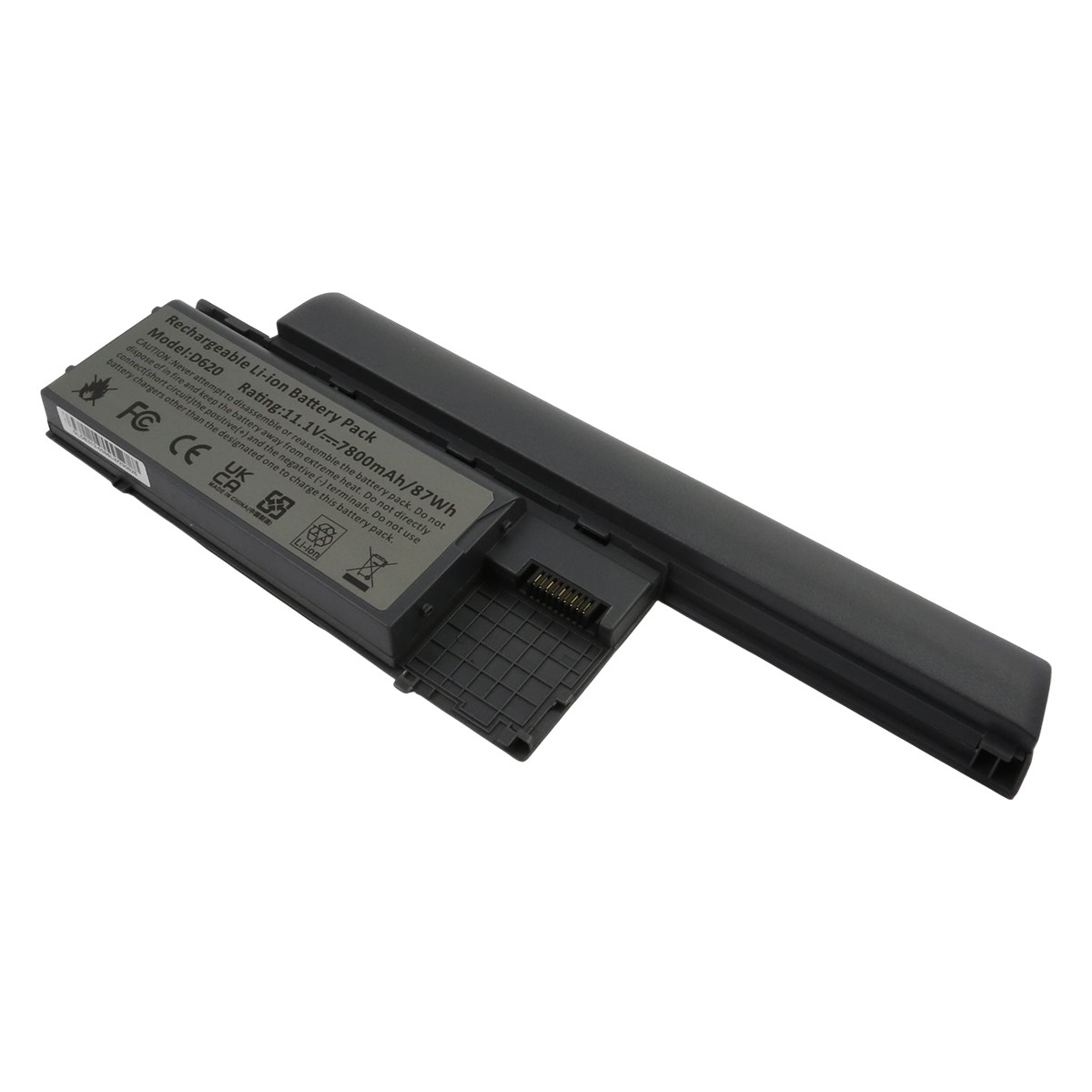 Batterie Dell Latitude D620 D630 de remplacement 11.1V 7800mAh Noir