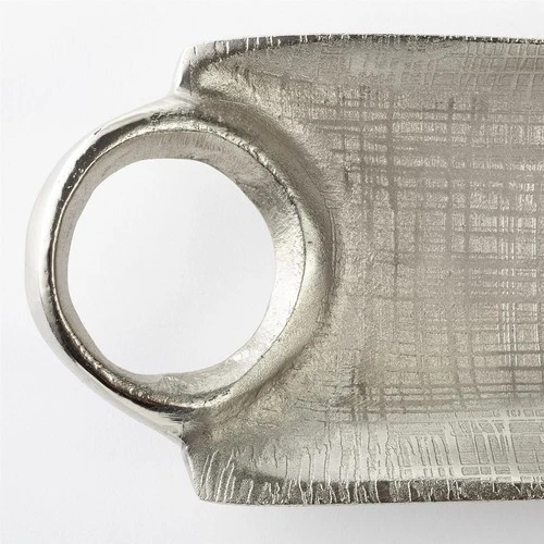 Tray CYAN DESIGN KATERINA Large Textured Nickel Silver Aluminum - Picture 3 of 3