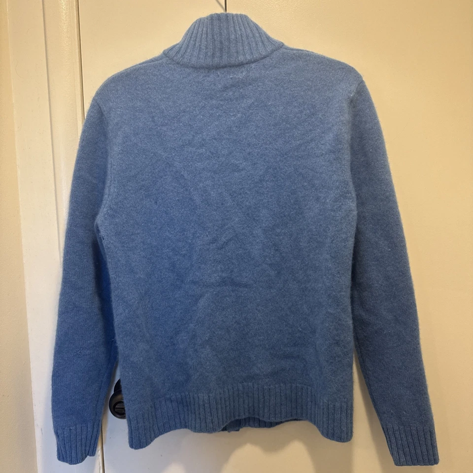 Vintage Lands End Lambswool Cashmere Blue Cardigan Sweater Cottagecore - Image 2 of 4