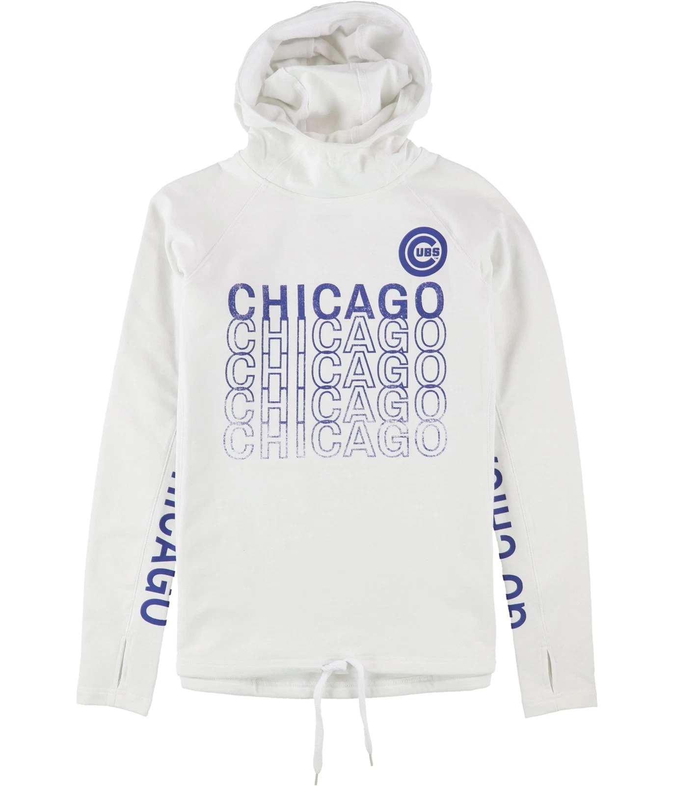 Hands High Womens Chicago Cubs Hoodie Sweatshirt, White, Small