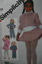 SIMPLICITY 5775 GIRLS MINI SKIRT PANTY PANTS TOPS PATTERN SIZE 3-4 OR 5-6