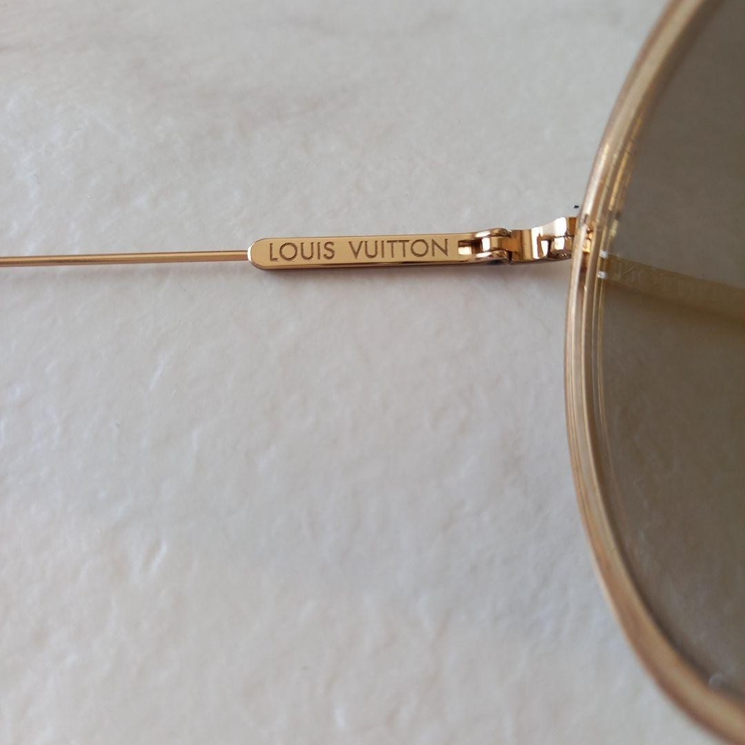 LOUIS VUITTON Damier Shuffle Sunglasses Z1025E Gold Black  display picture 3