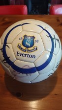 Everton Signed Football White Blue Multiple Autographs Premiership Club Original