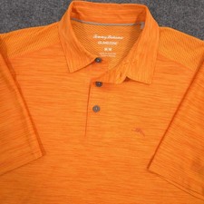 Tommy Bahama Polo Shirt Mens M Orange Heather IslandZone Performance Golf Preppy