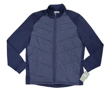 PGA Tour Golf Jacket Full-Zip Thermal Stretch Fleece Lining NWT Peacoat Navy