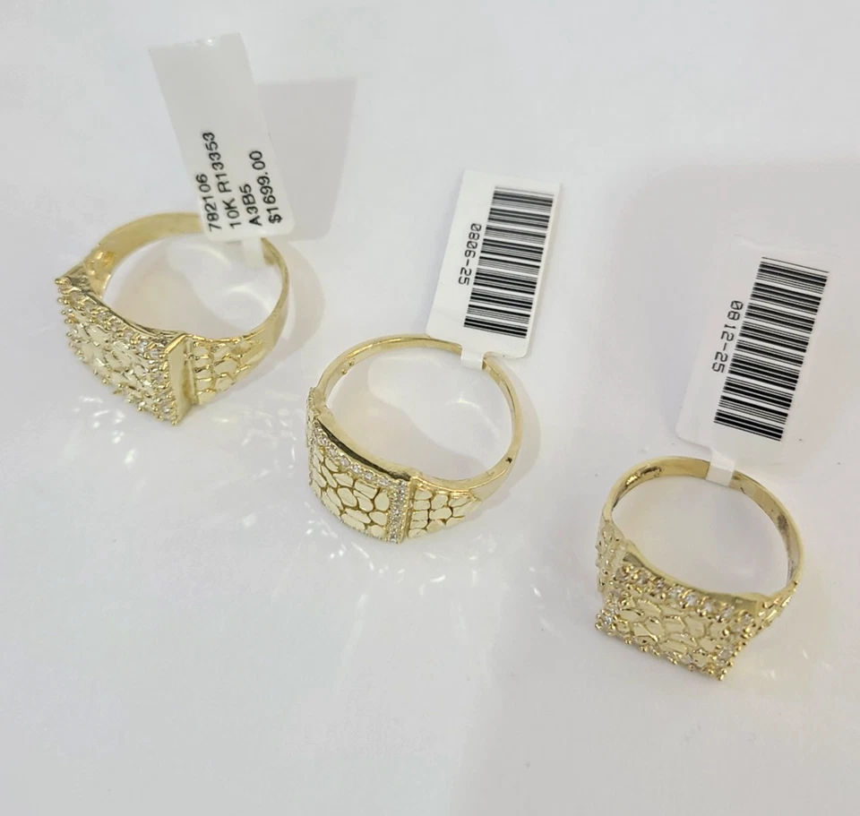 10K 金块戒指 黄金 女式 正品 10Kt — 第 4/4 张图片