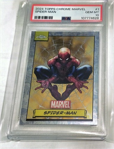 2024 TOPPS CHROME MARVEL #1 SPIDER-MAN PSA 10