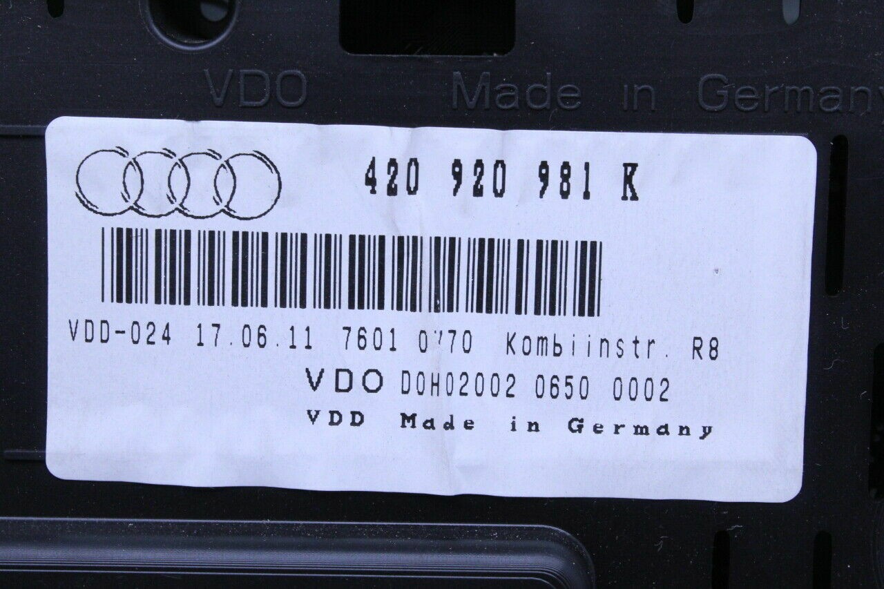 Audi R8 2011-2013 Instrument cluster P/N 420920981K
