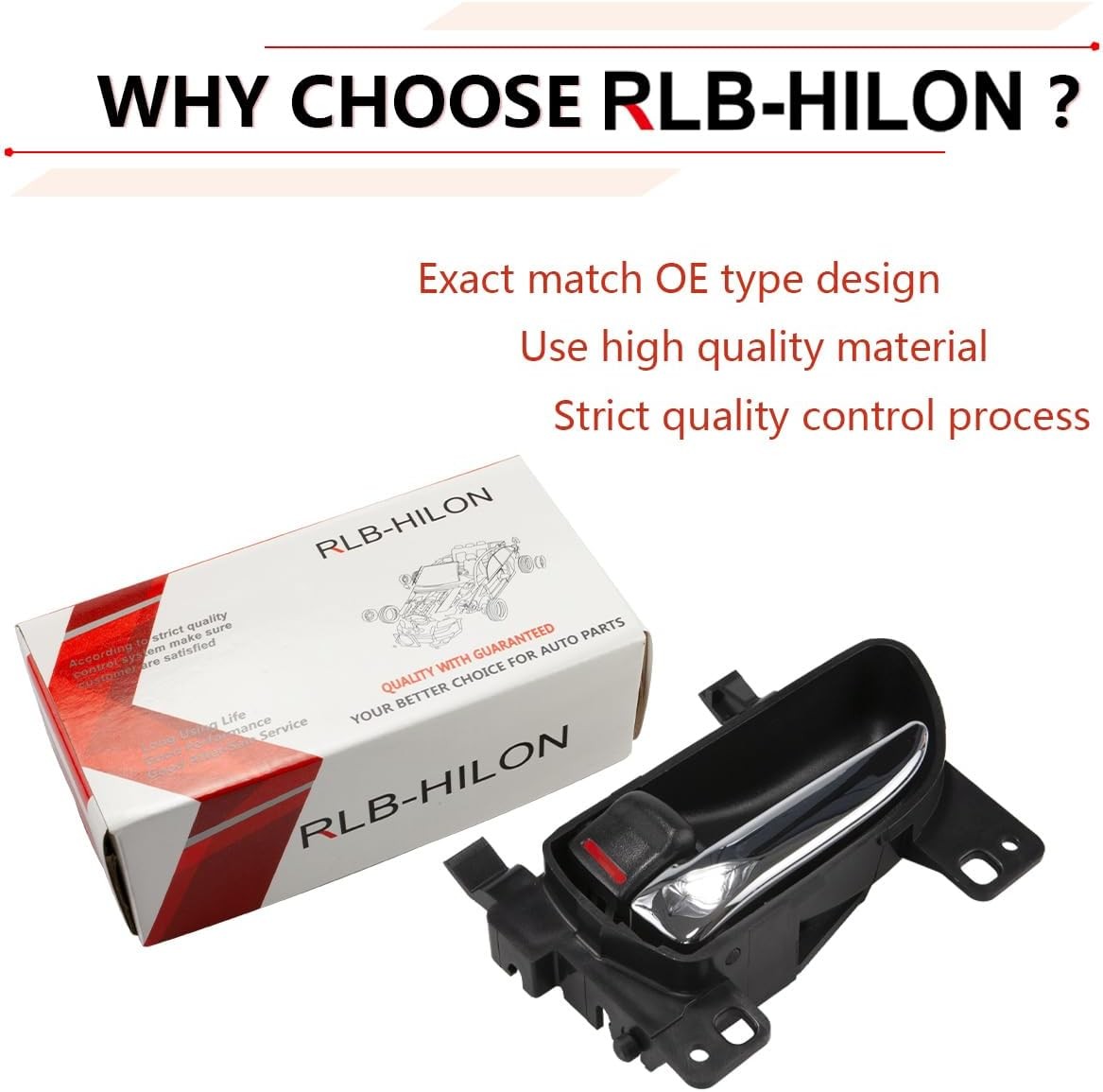 RLB-HILON Left Driver Side Interior Door Handle Compatible with Subaru Chrome 
