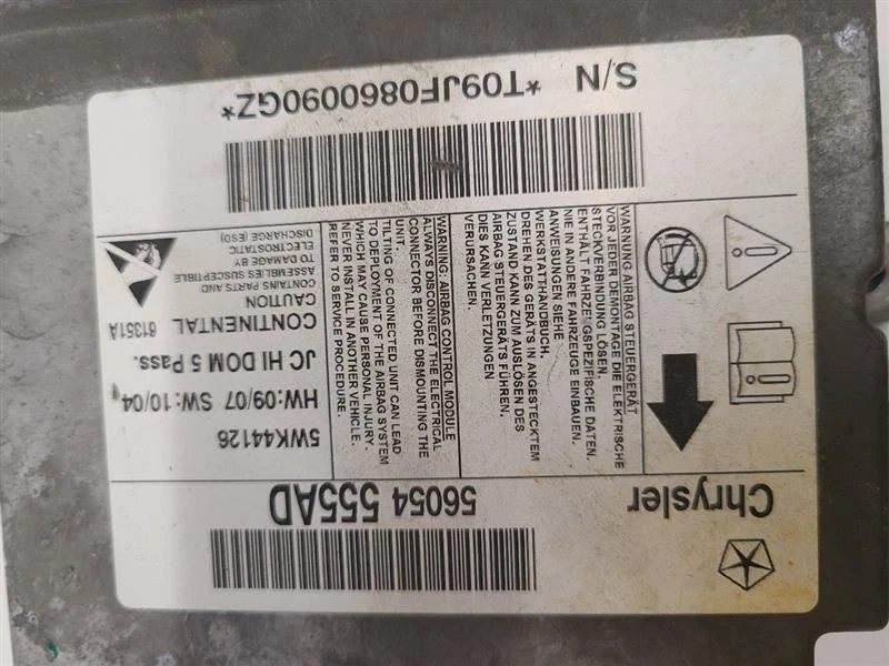2009 2010 DODGE TRAVEL A/Bag módulo com teto A/Bags 56054733AD - Imagem 3 de 4