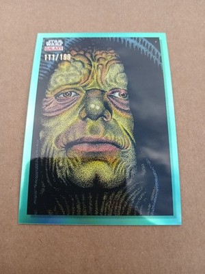 2023 Topps Star Wars Chrome Galaxy The Emperor Up Close #10 Aqua Refractor /199