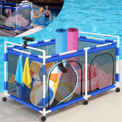 KingSom Pool Float Storage with Solar Motion Sensor Light,290 Gal Extra Large Po