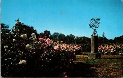 Garden View Large Armillary Sphere Sun Dial Center Of Park Of Roses  Postcard 