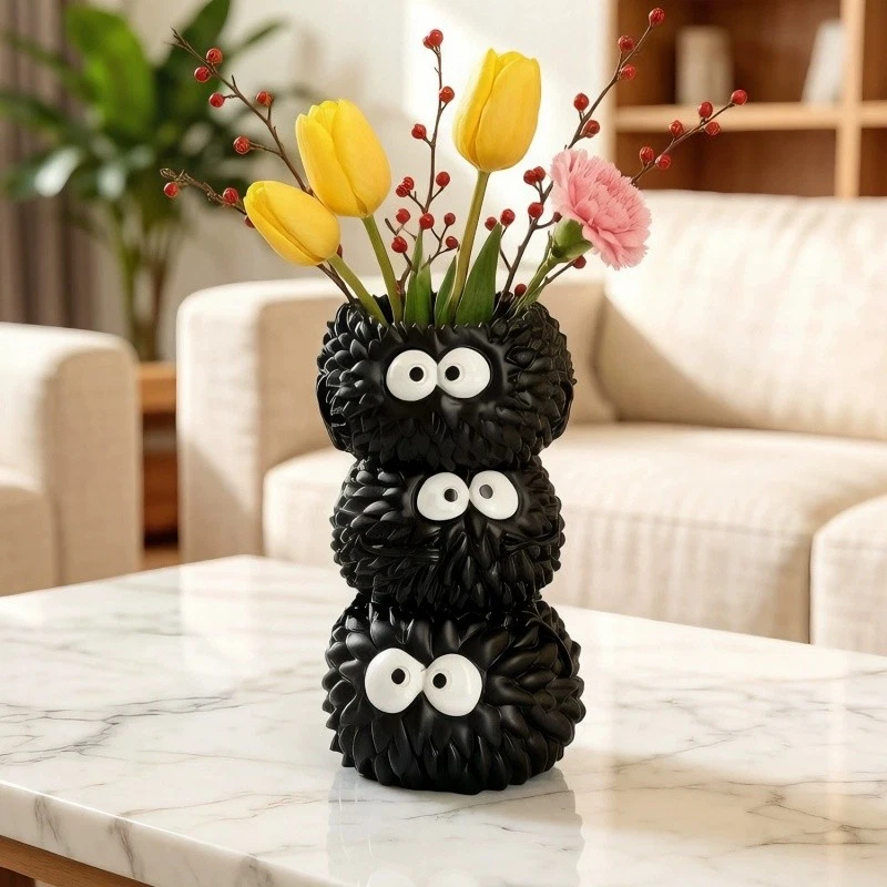 Black Coal Ball Vase Creative Resin Ornament for Living Room Flower Arrangement
Opens in a new windo