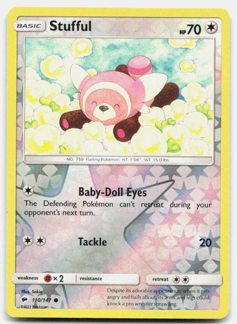 Burning Shadows Stufful 110/147 NM Pokemon Reverse Holo Common Tcg Card