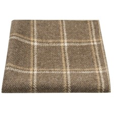 Pecan Brown Heritage Check Pocket Square Handkerchief for Men's Suits