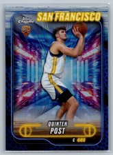2024-25 Topps Chrome #121 Quinten Post Blue Basketball Refractor