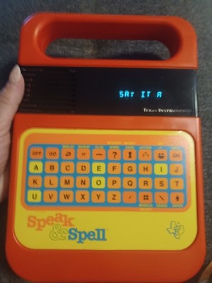 Vintage Texas Instruments Speak & Spell SSA-0161 Tested Working + 2 Word Modules