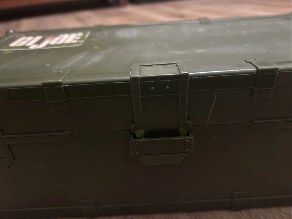 Vintage 1997 Hasbro Plastic GI Joe Military Olive Foot Locker Ammo Storage Box - Image 4 of 4