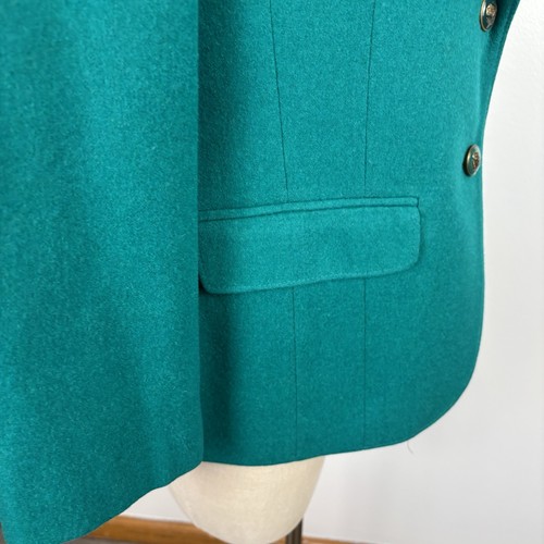 Vintage Pendleton Size 16 Green Teal Virgin Wool USA Made Blazer Jacket Career - Picture 3 of 9