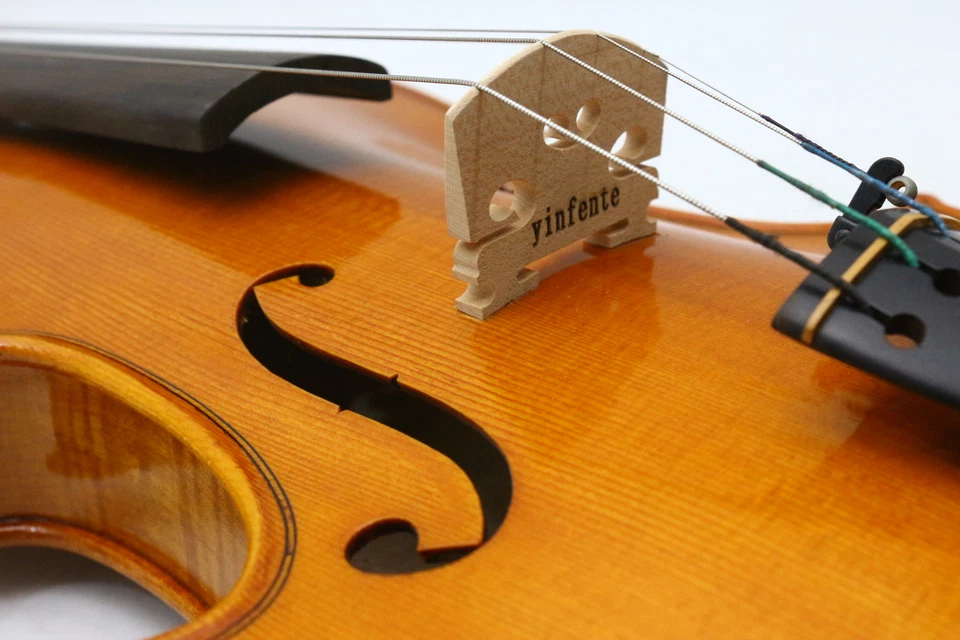 Yinfente 4/4 Violin Flame Maple Spruce Wood Ebony parts Stradivari Violin - Image 4 of 4