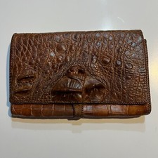 Vintage Crocodile Alligator Leather Clutch Purse Handbag Bag Exotic