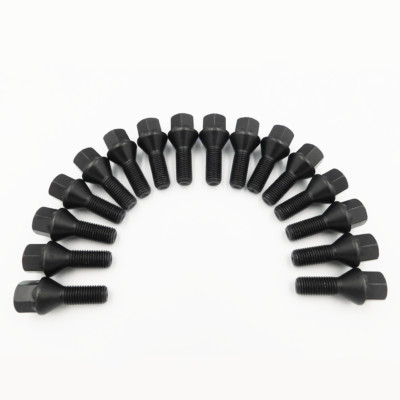 M12x1,5, 26mm Radschrauben Bimecc (schwarz) x 16 für BMW 1er E81 E82 E87 E88
