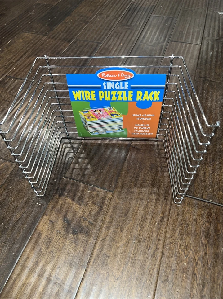 Estante de almacenamiento de rompecabezas Melissa & Doug - Estante de alambre para 12 rompecabezas Foto 2 de 3