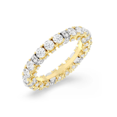 Mehrfarbiger runder Ewigkeits-Diamant aus Gold 2,75 kt im Labor gezüchtet 18 ...