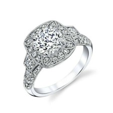  NWT 925 Silver Filled Ring Round Cut White Sapphire Ring Size 8 Wedding 